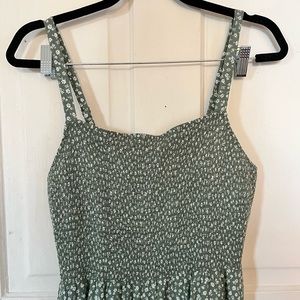 Old Navy Green and White Floral Cami MIDI Dress